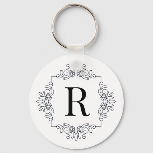 Elegant Dekorerad SF Monogrammad Nyckelring
