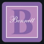 Elegant - delande - initialt fyrkantigt klistermärke<br><div class="desc">Elegant Dela upp första</div>