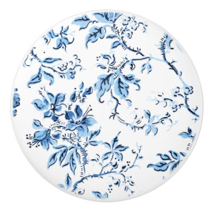 Elegant Delft Blue och White Blommigt Knopp