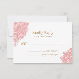 Elegant Delicate Dusty Pink Floral Wedding  OSA Kort
