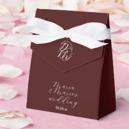 Elegant delikat blomlogotyp för bröllop i djup bur presentaskar