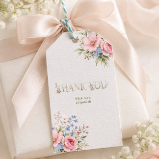 elegant delikat blomster vår BRUD tack Presentetikett