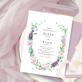 Elegant Delikat Dusty Lila, Mauve, Rosa Bröllop Inbjudningar