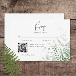 Elegant Delikat Greenery Ferns QR-kod OSA Kort