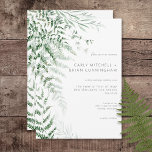 Elegant Delikat Grey Ferns bröllopsinbjudan Inbjudningar<br><div class="desc">Öka din bröllopsdag med den tidlösa skönheten i vår känsliga gigantiska bröllopsinbjudan. Mot en pristinvit bakgrund skrapas den lämnat sidan på ett skonsamt sätt av mjuka vattenfärgsstammar av mjuk grönt, vilket skapar en exquisitet och elegant visning av naturens nåd. Utsidan, med en fast mjuk fläck av tunn grönt och grund,...</div>