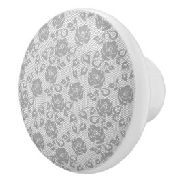 Elegant Delikat Ivory Grått Blommigt Snöre Mönster Knopp
