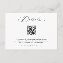 Elegant delikat kalligrafi QR bröllopsinformation Tilläggskort
