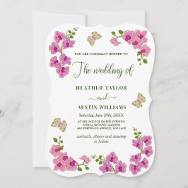 Elegant Delikat Lila Orchids Bohemian Botanian Inbjudningar