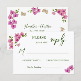 Elegant Delikat Lila Orchids Bohemian OSA kort