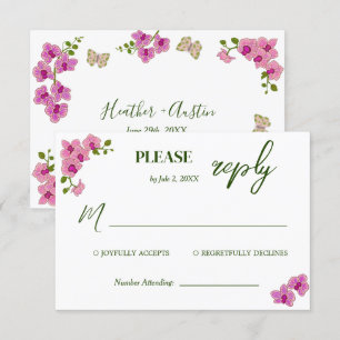Elegant Delikat Lila Orchids Bohemian OSA kort