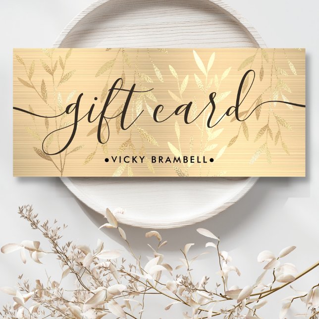 Elegant Delikate Guld Löv Gift Certificate (Elegant Delicate Gold Leaves Gift Certificate)