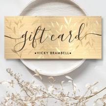 Elegant Delikate Guld Löv Gift Certificate