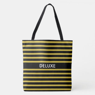 Elegant Deluxe på svart och guld randig Tygkasse