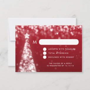 Elegant Den kommande julen Bröllop OSA Silver Red Kort