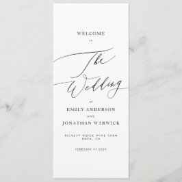 Elegant Den moderna Bröllop-calligrafin Bröllop Program