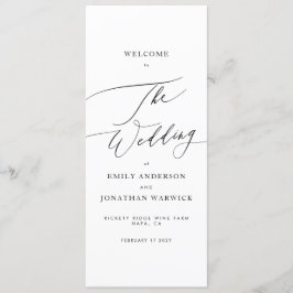 Elegant Den moderna Bröllop-calligrafin Bröllop Program