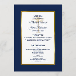 Elegant Den tropiska Bröllop vid Handflatorna Guld Program