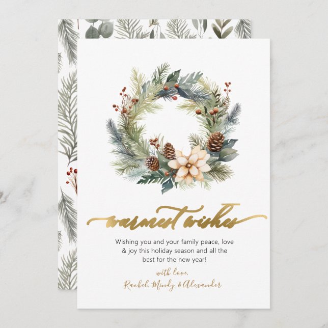 Elegant Den varmaste Önskemål-skript-julen Julkort (Fram/baksida)