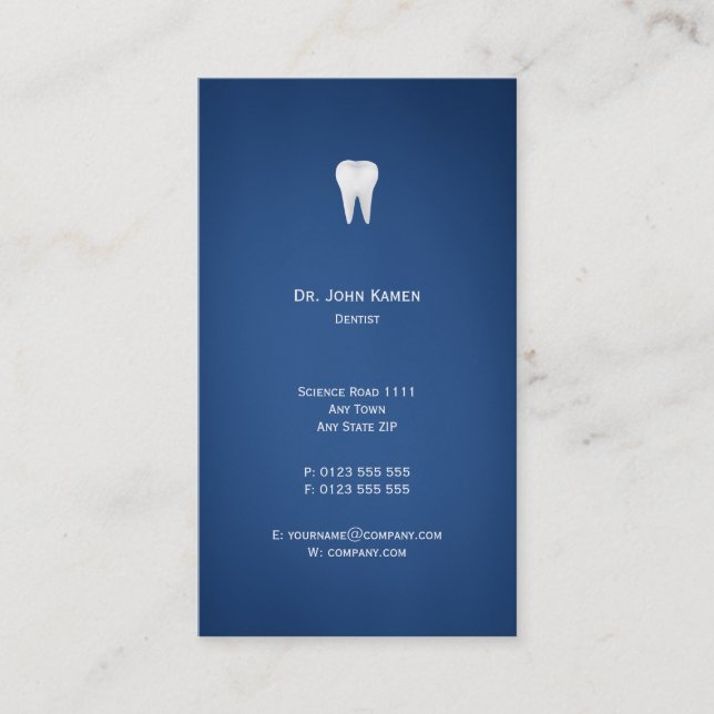 Elegant Dental | Blå Visitkort (Framsida)