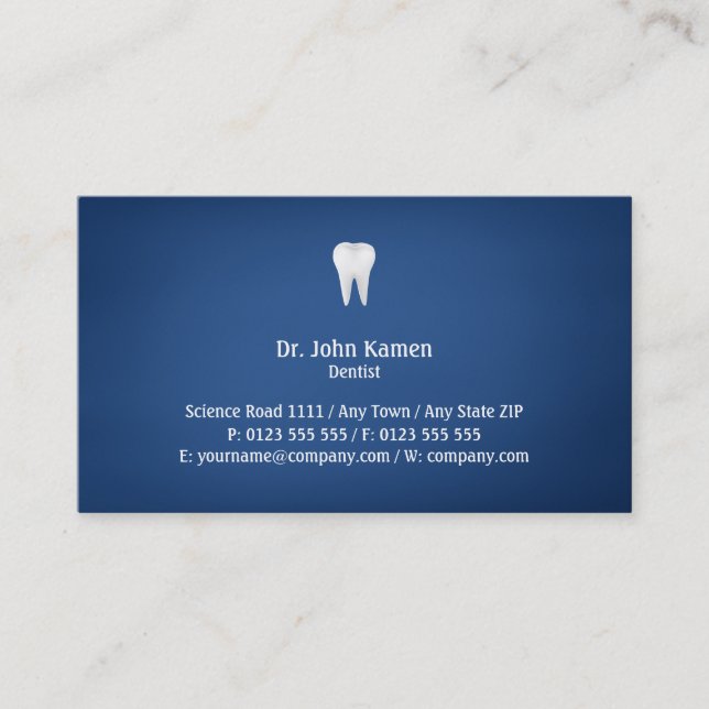 Elegant Dental| Blå Visitkort (Framsida)