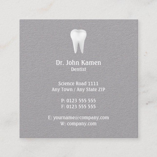 Elegant Dental| Professionell Fyrkantigt Visitkort (Framsida)