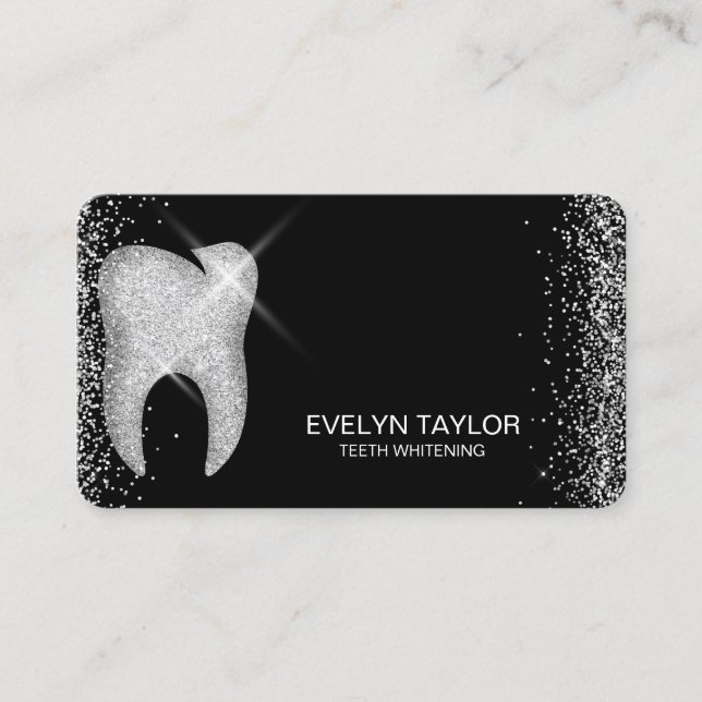 Elegant Dentist Dental Clinic Teeth Whitening Visitkort (Framsida)