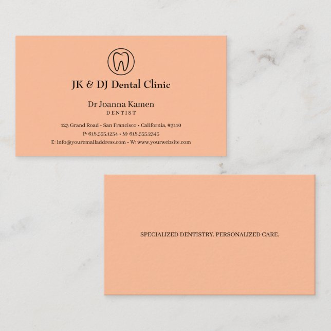 Elegant Dentist Visitkort (Fram/baksida)