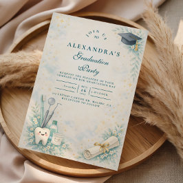 Elegant Dentist White Coat Graduation Inbjudningar