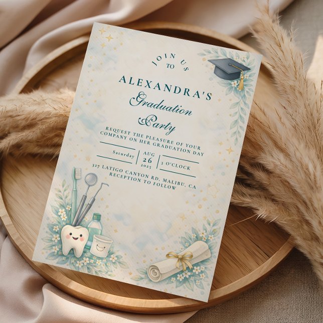 Elegant Dentist White Coat Graduation Inbjudningar (Skapare uppladdad)