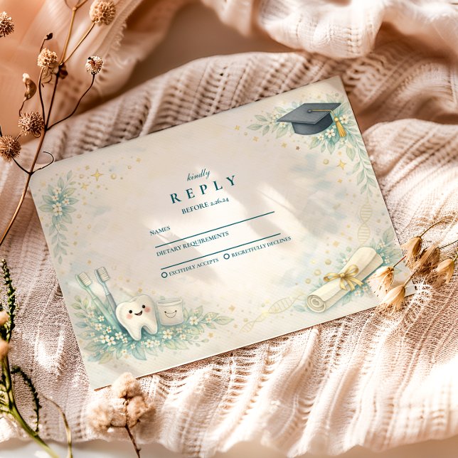 Elegant Dentist White Coat Graduation OSA Kort (Skapare uppladdad)