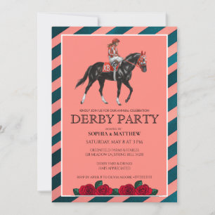 Elegant Derby-fest Invitation med Hästkonst Inbjudningar