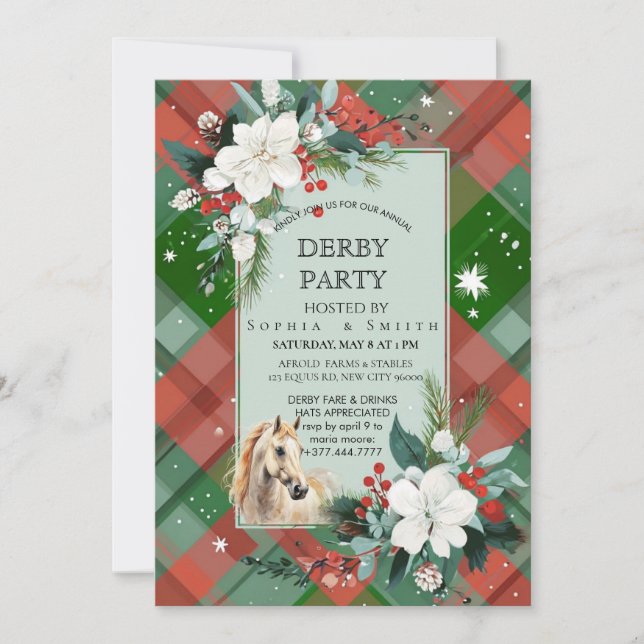 Elegant Derby-fest Invitationskort för Hästar Inbjudningar (Framsida)