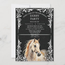 Elegant Derby Party Horse Invitation Card Julkort