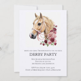 Elegant Derby Party Invitation with Horse Illustra Inbjudningar