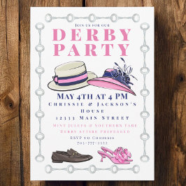 Elegant Derbyfest / Häststigbyglar & Eleganta Hatt Inbjudningar