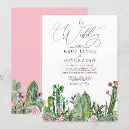 Elegant Desert Cacti Succulents bröllopsinbjudan Inbjudningar
