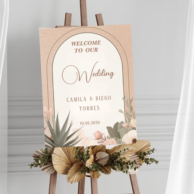 Elegant Desert Flowers Botanical Wedding Sign Poster (Skapare uppladdad)