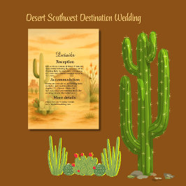 Elegant Desert Southwest Bröllop Golden Sunset Tilläggskort
