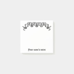 Elegant design för Goth vintageband Post-it Block
