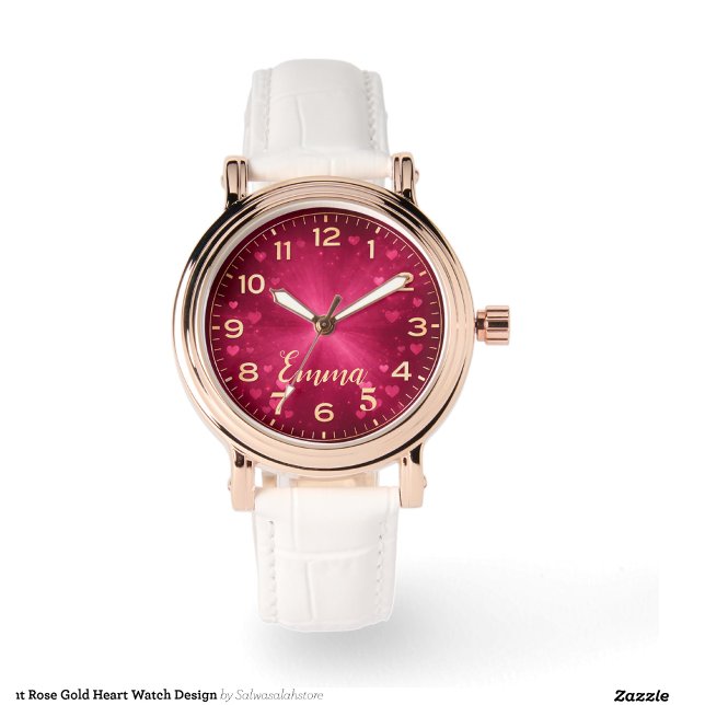 Elegant design för roséguld hjärtklocka armbandsur (Skapare uppladdad)