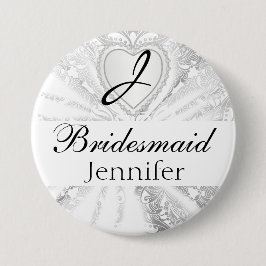 Elegant design för satäng för Monogrambrudens Knapp