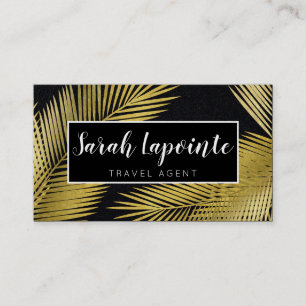 Elegant Design för Tropical Guld & Black Handflata Visitkort