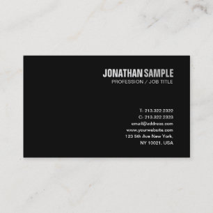 Elegant Design Modern Minimalist Black Plain Visitkort