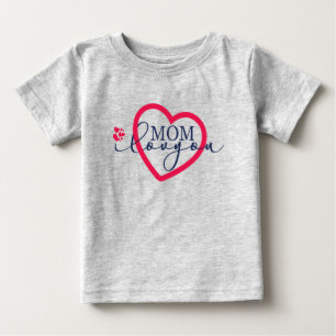 Elegant design Text Mamma Jag älskar dig Med Hjärt T Shirt