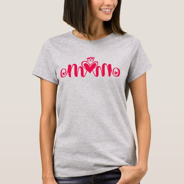 Elegant design texttypografi Mamma med hjärta T Shirt (Framsida)
