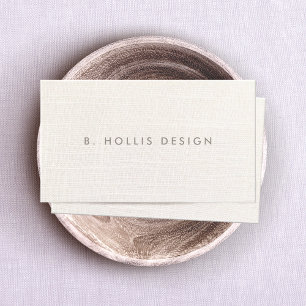 Elegant Designer White Linen (bild) Visitkort