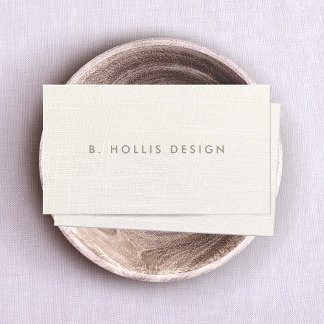 Elegant Designer White Linen (bild) Visitkort