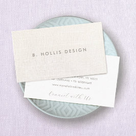 Elegant Designer White Linen (bild) Visitkort