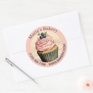 Elegant Dessert Baker Cake Caterer Cupcoa Bakery Runt Klistermärke