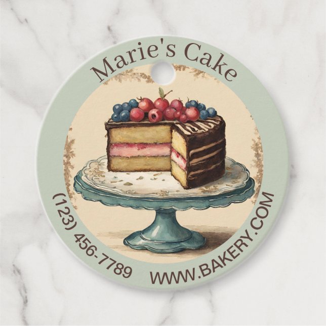 Elegant Dessert Bakery Baker Cake Caterer Cupcoa Gåvor Etiketter (Framsida)